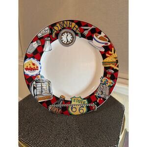 Sakura “Roadside” Dinner Plates Set of 3 Sue Zipkin – Route 66 Retro Diner
